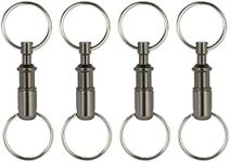 SEADESKY 4Pcs/Set Upgraded Quick Release Keychain, Detachable Pull Apart Key Rings Keychains Snap Lock Holder Convenient Accessory (Black)