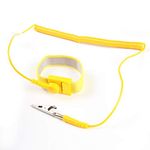 ESD Wrist Strap Band - FEITA Anti Static Wrist Strap with 8 feet Detachable Extra Long Coiled Cord - Anti-Static Wristband with Alligator Clip - Yellow - 1 Pc