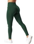 ZAAYO Sport Leggings for Women High Waist Gym Leggings Seamless Scrunch Butt Leggings for Yoga Gym Workout Fitness Green Medium