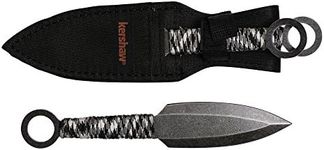 Kershaw Ion Throwing Knife Set (1747BWX); Three Full Tang 4.5 In. High-Performance 3Cr13 Double-Edged Spearpoint Blades; Black-Oxide Finish; Paracord Wrapped Handle; Includes Nylon Sheath; 4 OZ , Gray