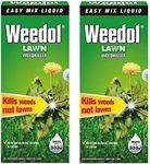 2 x Weedol / Verdone Extra Lawn Weedkiller Kills Weeds 500ml Treats 333m2 Garden New (Total 1L 1 Litre)