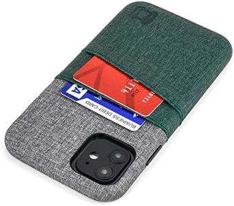 Dockem iPhone 11 Wallet Case: Built-in Metal Plate for Magnetic Mounting & 2 Card Holders (6.1" Luxe M2 Synthetic Leather, Green & Grey)