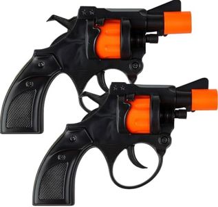 ArtCreativity Cap Gun Revolver Toy for Kids - Set of 2 Toy Cap Guns with Safe Shooter Design, Classic Pistol Toys for Boys and Girls Ages 4+