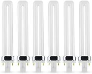 Circle - 6 Pack 13W U-Shaped Twin Tube Compact Fluorescent Light Bulbs, Replaces Philips & Sylvania GX23 Base Bulbs