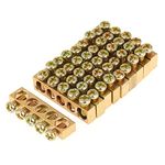 10PCS Bus Bars Brass Ground Bars 5 Hole Electrical Distribution M5 Wire Screw Terminal Block Connector Single Row Neutral Bar