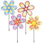 4Pcs Colorful Wind Spinner HADEEONG 11inch Decorative Windmill Pinwheels to Scare Birds Away for Yard Garden Outdoor Party Decoration