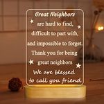 Thank You Gifts for Best Neighbors,3D Night Light LED Illusion Desk Table Lamp for Women Friends Room Decor, Good Neighbors are Hard to Find, We are Blessed to Call Your Friend