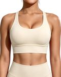 Grace Form Sports Bra for Women, Strappy Padded Medium Support Yoga Bra Workout Bra for Women