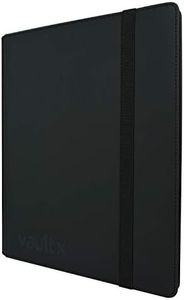 Vault X Premium Exo-Tec Strap Binder - 9 Pocket Trading Card Album Folder - 360 Side Loading Pocket Binder for TCG (Black)