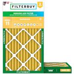 Filterbuy 12.5x21x2 Air Filter MERV 11 Allergen Defense (2-Pack), Pleated HVAC AC Furnace Air Filters Replacement (Actual Size: 12.50 x 21.00 x 2.00 Inches)