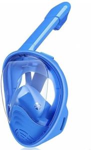 Kids Snorkel Face Mask Swimming Scuba Full Anti-Fog Safe Breathing Diving 4-11 Years for Gopro (Blue)