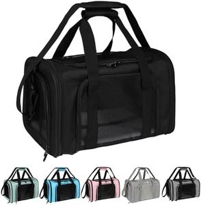 Top tasta Dog Cat Carrier Pet Carriers for Small Medium Large Cats Dogs Carrier Soft Sided Small Puppy Dog Carrier Portable Foldable Airline Approved Dog Cat Travel Carrier Black Medium