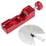 Spark Plug Gap Tool, Universal Spark Plug Gapper with 32 Blade Steel Feeler Gauge for Most 10mm 12mm 14mm 16mm Spark Plugs (Red)