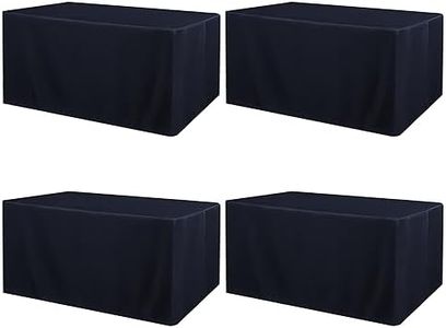 ManMengJi 4 Pack Fitted Table Covers for 6 Foot Tables - Water Resistant Washable Rectangle Tablecloth for Wedding, Banquet and Trade Shows, 72L x 30W x 30H Inches, Navy