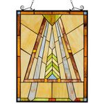 Kleeglee Stained Glass Window Hangings, Handmade Suncatcher Stained Glass Window Panels for Window Decor(Amber Brown)