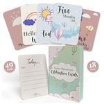 Tiny Trees® Milestone Cards Baby I Nordic Design I 49 Moment Cards & 18 Stickers Including Gift Box - Baby Shower Gifts for Mum New Parent Pregnancy Newborn Baby Gift Boy Girl