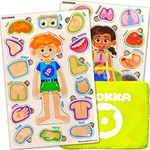 QUOKKA Toddler Toys for 1 2 3 Year Old Boys and Girls - 2 Montessori Toys from 3 Years with Human Body Game - Fun Wooden Puzzles for Learning Kids and Educational Toddler Games