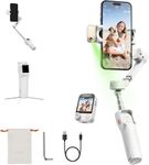 hohem iSteady V3 Ultra Gimbal Stabilizer for iPhone,Phone Gimbal with AI Tracking,Built-in Extendable Rod & Tripod,Fill Light,Detachable Remote Control,Stabilizer for Video Recording| White