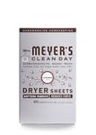 Mrs. Meyer's Clean Day Dryer Sheets, Fabric Softener, Reduces Static, Cruelty Free Formula Infused with Essential Oils, Lavender Scent, 80 Count