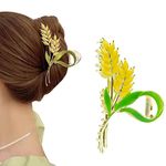 PALAY® Hair Claw Clips for Women, Gold Wheat Large Clutcher for Women Girls Bun Hair Clip Metal Strong Hold Hair Jaw Clips Styling Clamps, Stylish Hair Accessories for Medium Thick Hair