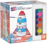 MindWare Paint Your Own Porcelain: Rocket Light with 2 Tea Lights, 12 Paints & 2 Brushes - Creative paintable Pottery Crafts & Gift Kits for Kids