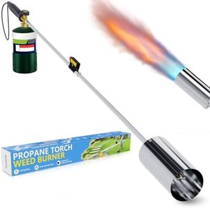 TAUSOM Weed Torch, 36" Heavy Duty Propane Weed Burner Flamethrower, 1,500,000 BTU Large Nozzle & Adjustable Flame for Weeding, Snow Melting, Roofing & Wood Burning - Easy Piezo Ignition
