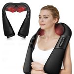 WERTYI Neck and Shoulder Massager with Heat, Deep Tissue Shiatsu 3D Kneading Massager for Neck, Back, Waist and Leg, at Home and Office, Birthday Gifts for Women and Men (Black)