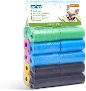 Nobleza - 300 Conde Bolsas Caca Perro Bolsas para excrementos de Perros Pack de 20 Rollos 5 colores