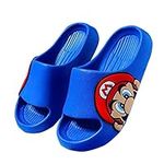 CHRBEAUTY Boys & Girls Slide Sandals Kids EVA Non-Slip Cloud Slippers Comfy Soft Lightweight Sandals for Bathroom Shower Summer Pool Beach Slides Slippers 2-3 Big Kid Blue