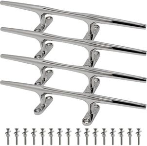 YANYUCB Boat Cleat Open Base 316 Stianless Steel Hardware Dock Cleat Mooring Marine for Boat,Decor,Yacht,Deck (15 Inch 4 Pack)