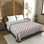 BLOCKS OF INDIA 100% Cotton Dohar King Size Reversible Hand Block Printed Malmal Summer Dohar (Color 2)