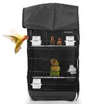 ASOCEA Extra Large Bird Parrot Cage Cover Good Night Birdcage Cover Universal Blackout for Parakeets Budgies Macaw Conure Square Cages - Black