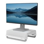 Fellowes Monitor Stand for Desk - Breyta™ 100% Recyclable Monitor Stand for the Home and Office - Ergonomic Portable Monitor Stand with 3 Height Settings – White