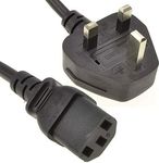 1.8m IEC Kettle Lead Power Cable 3 Pin Plug PC Monitor C13 Cord Dell HP