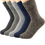 Century Star Women's Vintage Winter Soft Wool Warm Comfort Cozy Crew Socks 5 Pack