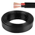 AOHEWEI 2×0.5mm² Flat Twin 2 Core Cable 2 Conductor Copper Electrical Wire 5V 12V 24V 60V, Thin Wall Red/Black Automotive Boat Cable 5/10/20/50 Meters