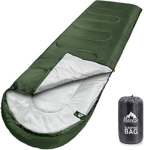 MEREZA Sleeping Bags for Adults XL with Compression Sack, Mens Boys Women Sleeping Bag for Camping & Backpacking Big and Tall Sleeping Bag for 4 Season Warm & Cool Weather Lightweight WaterproofGreen