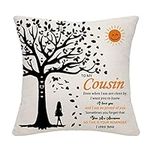 Cousin Throw Pillow Cover for Women