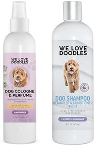 We Love Doodles Dog Cologne & Perfume and 4-in-1 Dog Shampoo, Conditioner & Detangler (Lavender) Bundle - Deodorant For Smelly Dogs & Shampoo for Goldendoodles, Poodles & Doodles Kit - Made In USA