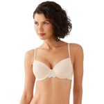 Wacoal Embrace Lace Petite 075891 Underwired Padded Push Up Plunge Bra Nude Beige 30C