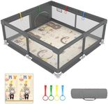 Baby Playpen with Mat 70x59x25.6 Inch Baby Play Yard Sturdy Toddler Play Pen Indoor Outdoor Safty Infant Playard Kids Play Pen with Baby Play Mat Baby Activity Center
