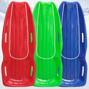 3Pack Plastic Snow Sled for Kids & Adults - 46.5" × 19" Downhill Toboggan Snow Sled with Pull Rope & Handles- Flexible Toboggan Sleds Winter Snow Sledding for Outdoor, L