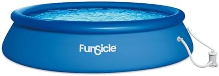 Funsicle Quickset 12ft x 36in Round Inflatable Above Ground Swimming Pool with Filter Pump – Easy Setup with Top Ring Design