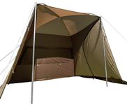 ogawa 2337 Camping Outdoor Car Side Tent Car Side Shelter 2 [for 2 People] Sand Beige x Dark Brown