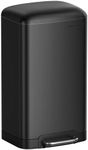 SONGMICS Kitchen Bin, 8 Gallon (30L) Rubbish Bin, Steel Pedal Bin with Lid and Inner Bucket, Soft Close, Black LTB01BK
