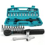 LIBRATON Torque Wrench 1/4", Bike Torque Wrench 1-6Nm, Drive Click Torque Wrench Set, Hex & Torx Bit Sockets, Extension Bar, Bicycle Maintenance Kit, Professional Bicycle Tool