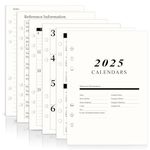 2025 A5 Weekly & Monthly Planner Binder Refill Insert - 14.8 x 21cm, 100GSM Paper, Monday Started, 6 Hole Punched for Refillable A5 Binder with Calendar, Contact Pages and Notes