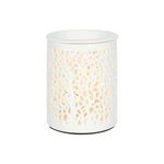 Elegant Ceramic White Electric Oil Burner - 13.5cm x 10.5cm (1 Pc.) - Features Tree Silhouette Pattern - Perfect For Aromatherapy & Home Decor