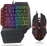 One Hand RGB Gaming Keyboard and Ba