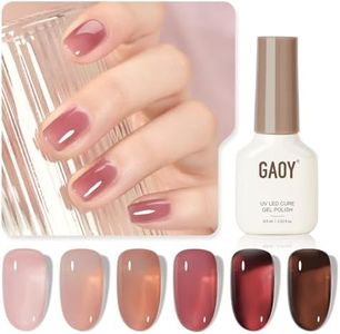 GAOY Rose Garden Jelly Gel Nail Polish of 6 Transparent Nude Red Pink Brown Colors Sheer Gel Polish Kit for Salon Gel Manicure and Nail Art DIY at Home